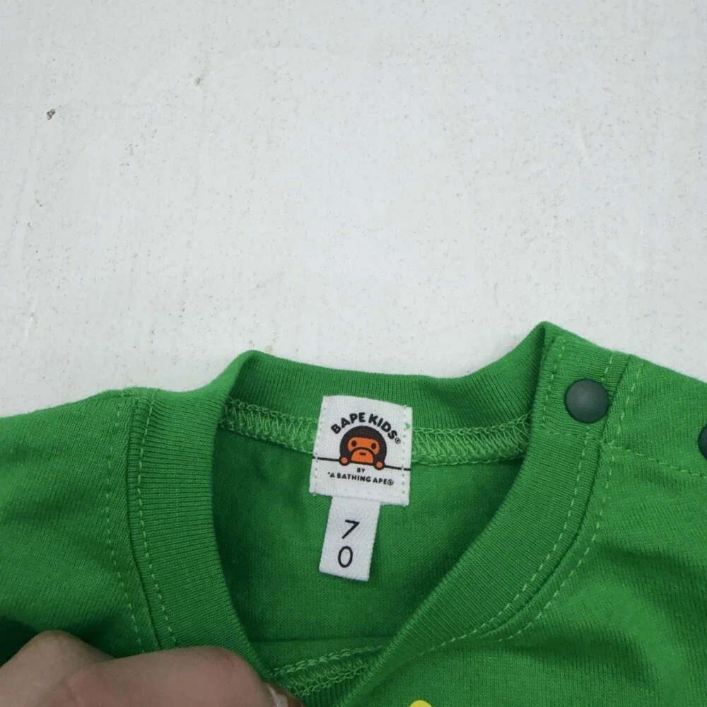 A Bathing Ape Baby Milo Outfit Set Baby Boys 6-9M Bodysuit Shorts Green 2 Piece